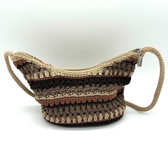 The Sak Crochet Mini Bag Purse Brown Boho - Picture 3 of 9